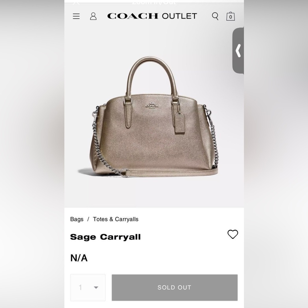 Coach #F29665 Mini Sage Carryall Satchel Handbag Rose Gold - Picture 2 of 14